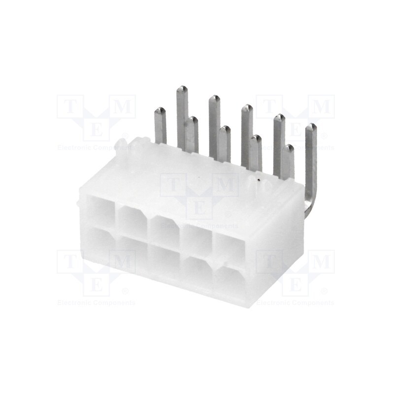 1 pcs x MOLEX - 39301100 - Socket, wire-board, male, Mini-Fit Jr, 4.2mm, PIN: 10, THT, PCB snap