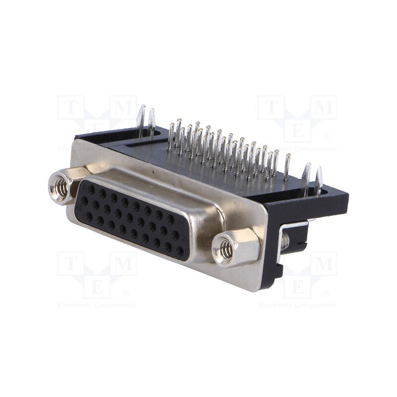 1 pcs x CONNFLY - DS1038-26FBNSIA74 - D-Sub HD, PIN: 26, socket, female, angled 90°, THT, Contacts: brass