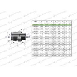 Hydraulic connection bb 7 16 x m10x1 Warynski