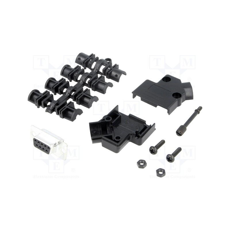 1 pcs x MH CONNECTORS - MHD45PPK9-DB9S-K - D-Sub, PIN: 9, plug, female, angled 45°, soldering, for cable