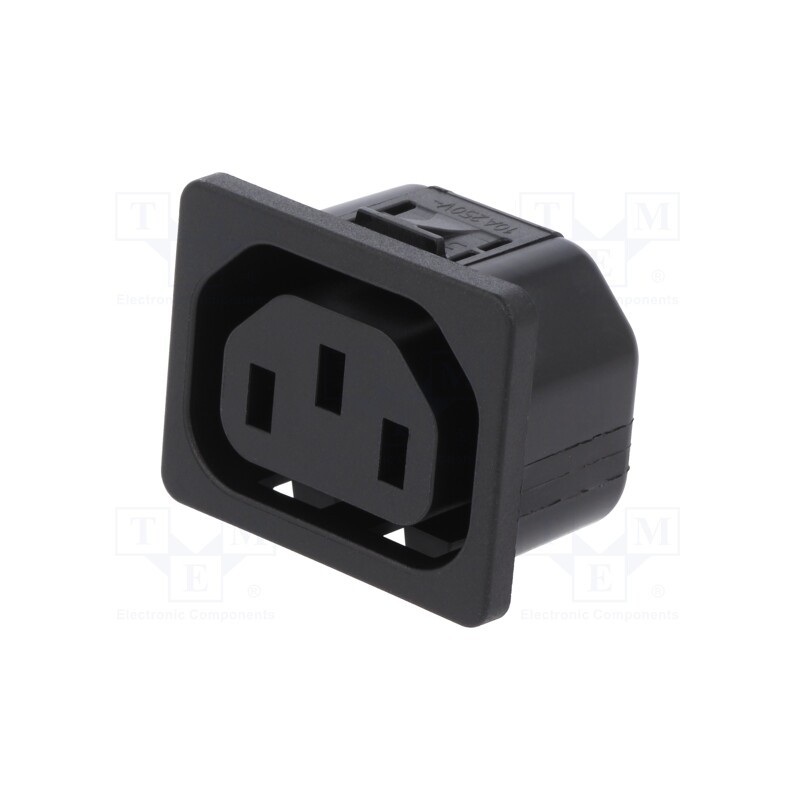 1 pcs x SCHURTER - 6600.413 - Connector: AC supply, socket, female, 10A, 250VAC, IEC 60320, IP30