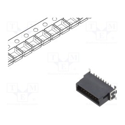 1 pcs x ADAM TECH - ESMC-M-16-SGS-SMT-B-PP-T/R - Connector: PCB to PCB, male, PIN: 16, 1.27mm, -55÷125°C, UL94V-0
