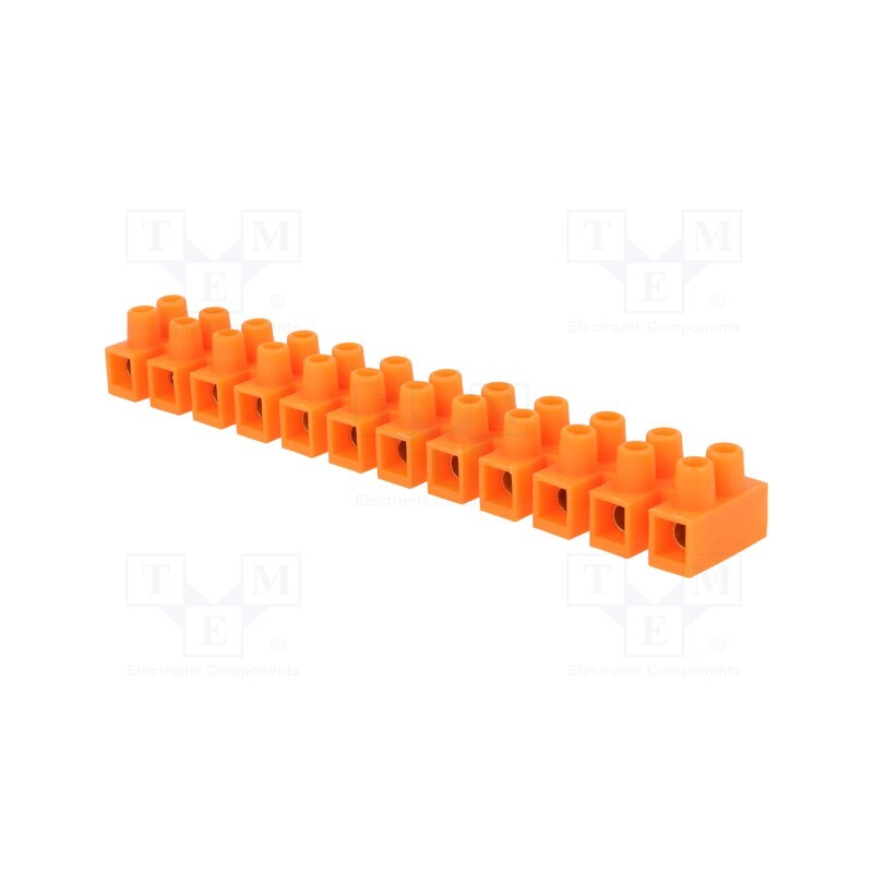 1 pcs x PAWBOL - E.4035P - Terminal block, screw terminal, 16mm2, 400V, 76A, ways: 12, orange