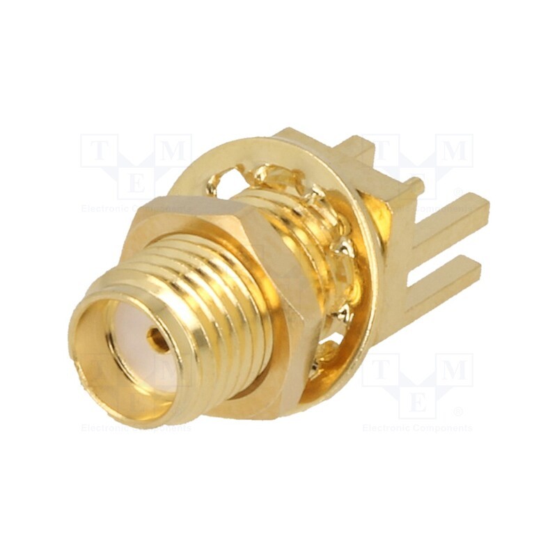 1 pcs x ADAM TECH - RF2-145A-T-17-50-G-HDW - Socket, SMA, female, card edge, straight, SMT, for panel mounting