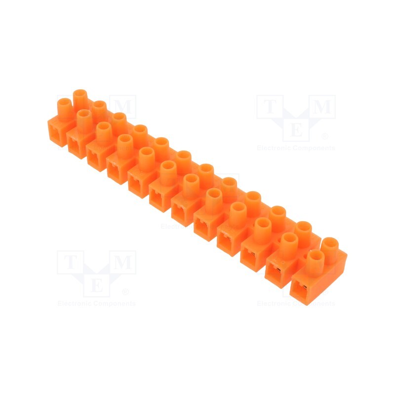 1 pcs x PLASTROL - W-97748 - Terminal block, screw terminal, 10mm2, 230V, ways: 12, orange