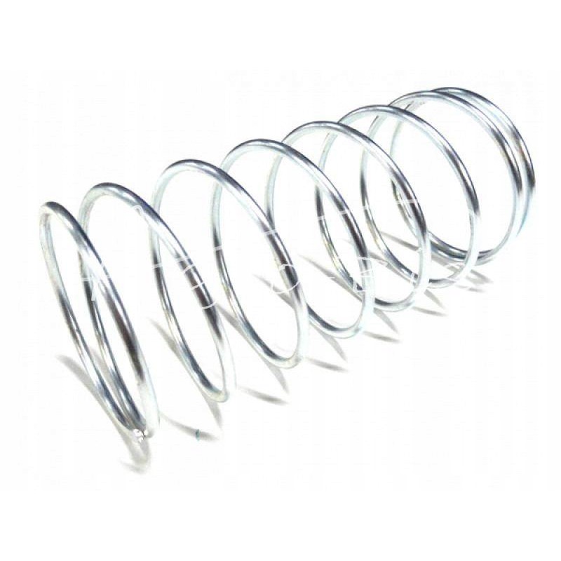 The piston rod spring forces the amplifier to turn off