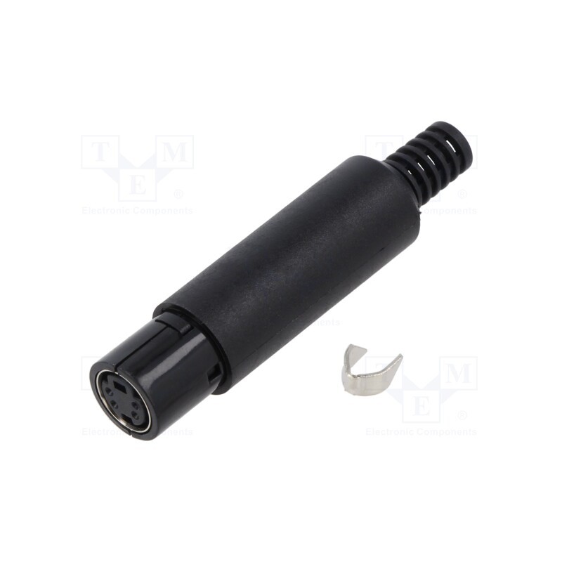 1 pcs x LUMBERG - MJ-372/4 - Plug, DIN mini, female, PIN: 4, with strain relief, soldering, 100V