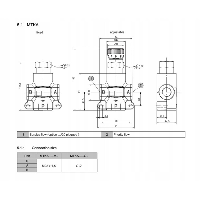 Flow regulator bucher mtkavd 2m22 0 65 l mi