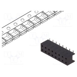 1 pcs x Amphenol Communications Solutions - 55510-316TRLF - Socket, wire-board, female, Minitek, 2mm, PIN: 16, SMT, on PCBs, 2A