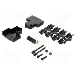 1 pcs x MH CONNECTORS - MHD45PPK9-DB9P-K - D-Sub, PIN: 9, plug, male, angled 45°, soldering, for cable