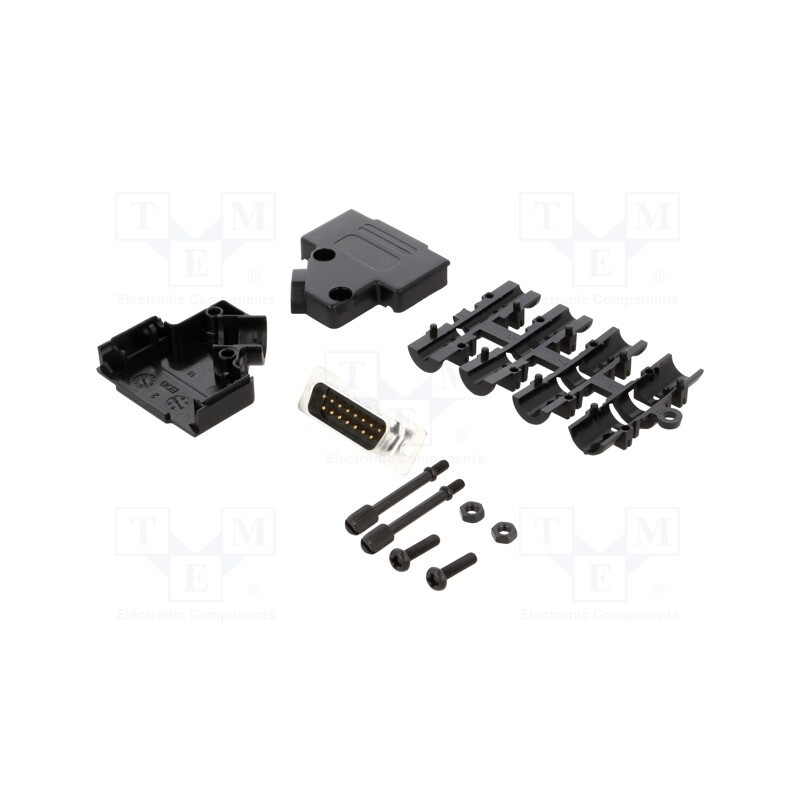 1 pcs x MH CONNECTORS - MHD45PPK9-DB9P-K - D-Sub, PIN: 9, plug, male, angled 45°, soldering, for cable