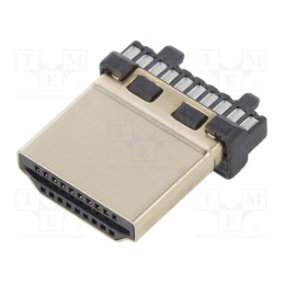 1 pcs x CONNFLY - DS1117-BN0-TME-002 - Connector: HDMI, plug, PIN: 19, gold flash, for cable