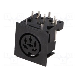 1 pcs x CLIFF - D6 (FC680806) - Socket, DIN, female, PIN: 6, Layout: 240°, angled 90°, THT