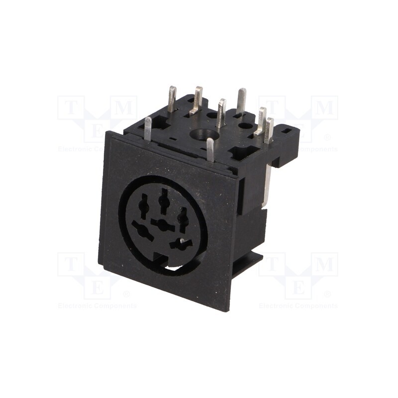 1 pcs x CLIFF - D6 (FC680806) - Socket, DIN, female, PIN: 6, Layout: 240°, angled 90°, THT