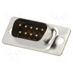 1 pcs x ENCITECH - DM09-SP - D-Sub, PIN: 9, plug, male, for cable, soldering, black