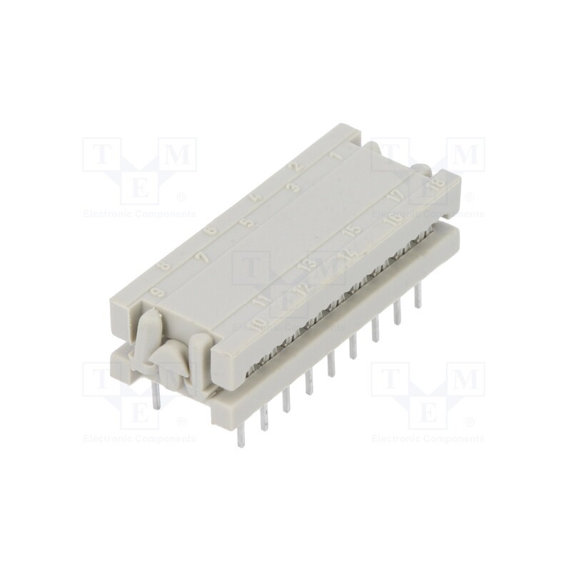 1 pcs x CONEC - 220F10089X - IDC transition, PIN: 18, DIL 7,62mm, IDC,THT, for ribbon cable