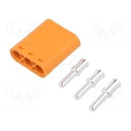1 pcs x AMASS - LCC40-M - Plug, DC supply, LC, male, PIN: 3, for cable, soldering, orange, 30A