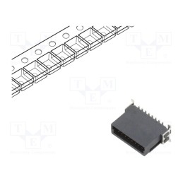 1 pcs x ADAM TECH - ESMC-M-16-SGS-SMT-C-PP-T/R - Connector: PCB to PCB, male, PIN: 16, 1.27mm, -55÷125°C, UL94V-0