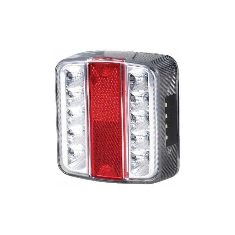 Rear light square, 4 functional LEDs 12 24v