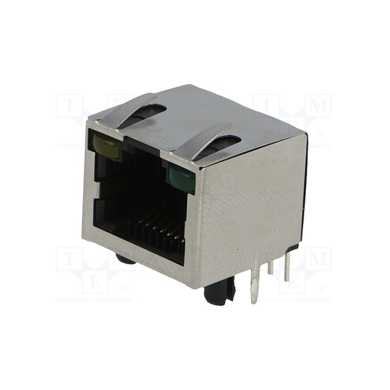 1 pcs x Amphenol Communications Solutions - RJHSE-5381 - Socket, RJ45, Cat: 5, shielded,with LED, Layout: 8p8c, THT