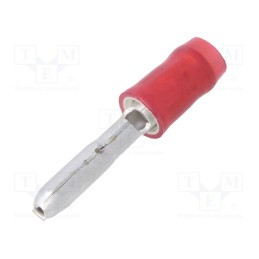 1 pcs x TE Connectivity - 141462-1 - Terminal: round, male, Ø: 3mm, 0.5÷1.5mm2, crimped, for cable, red