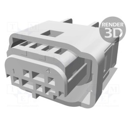 1 pcs x TE Connectivity - 1-967640-1 - Connector: rectangular, MQS, plug, female, w/o contacts, PIN: 4
