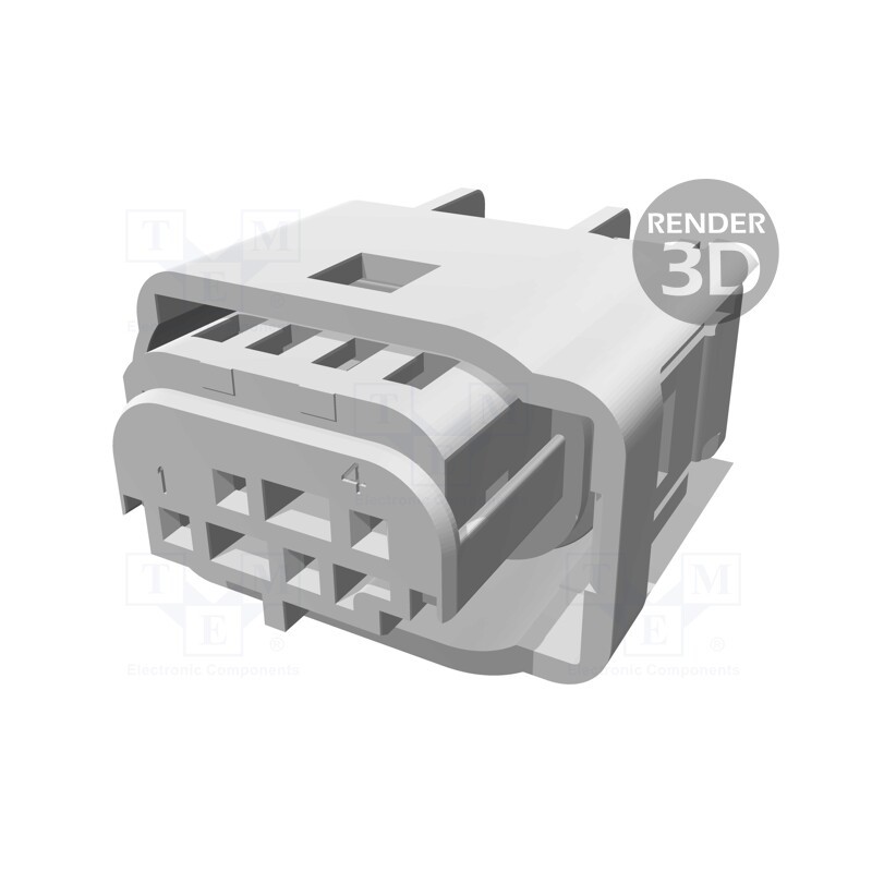 1 pcs x TE Connectivity - 1-967640-1 - Connector: rectangular, MQS, plug, female, w/o contacts, PIN: 4