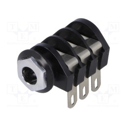 1 pcs x CLIFF - J/SKT S4/BBB BLK UNASS - Socket, Jack 6,3mm, female, stereo,with triple switch, ways: 3