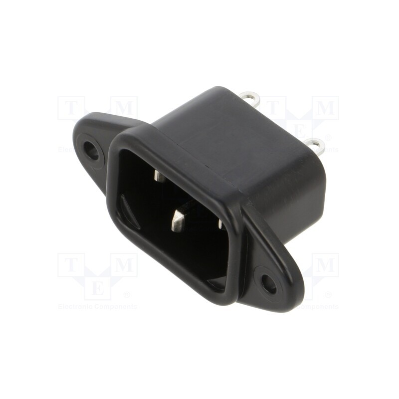 1 pcs x SCHURTER - 6162.0047 - Connector: AC supply, socket, male, 10A, 250VAC, IEC 60320, C14 (E)