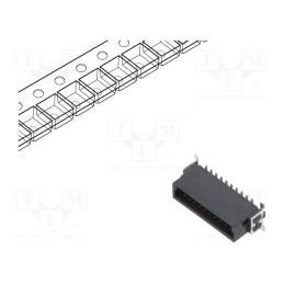 1 pcs x ADAM TECH - ESMC-M-20-SGS-SMT-A-PP-T/R - Connector: PCB to PCB, male, PIN: 20, 1.27mm, -55÷125°C, UL94V-0