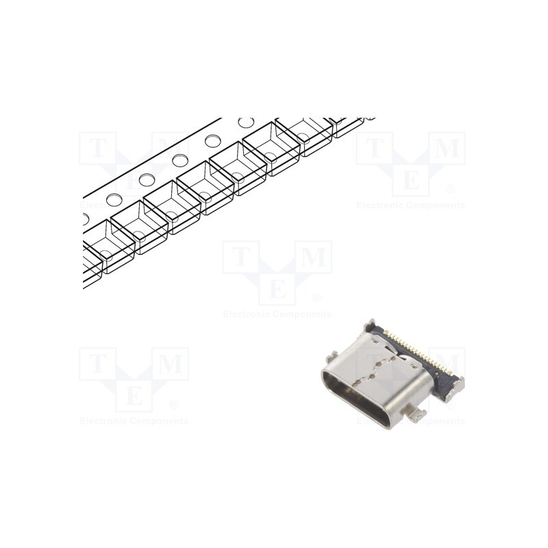 1 pcs x HIROSE - CX70M-24P1 - Socket, USB C, CX, on PCBs, SMT, PIN: 24, horizontal, USB 3.0