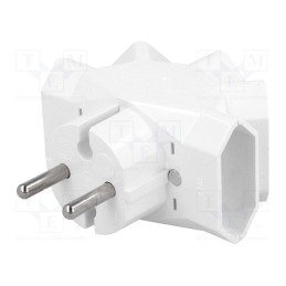 1 pcs x TIMEX-ELEKTRO - R-5 - Connector: AC supply, splitter, 2P, 250VAC, 6A, Type: flat, white
