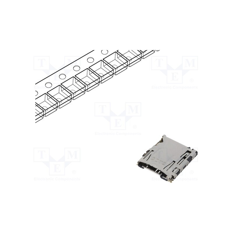 1 pcs x HIROSE - DM3AT-SF-PEJM5(40) - Connector: for cards, microSD, push-push,top board mount, SMT