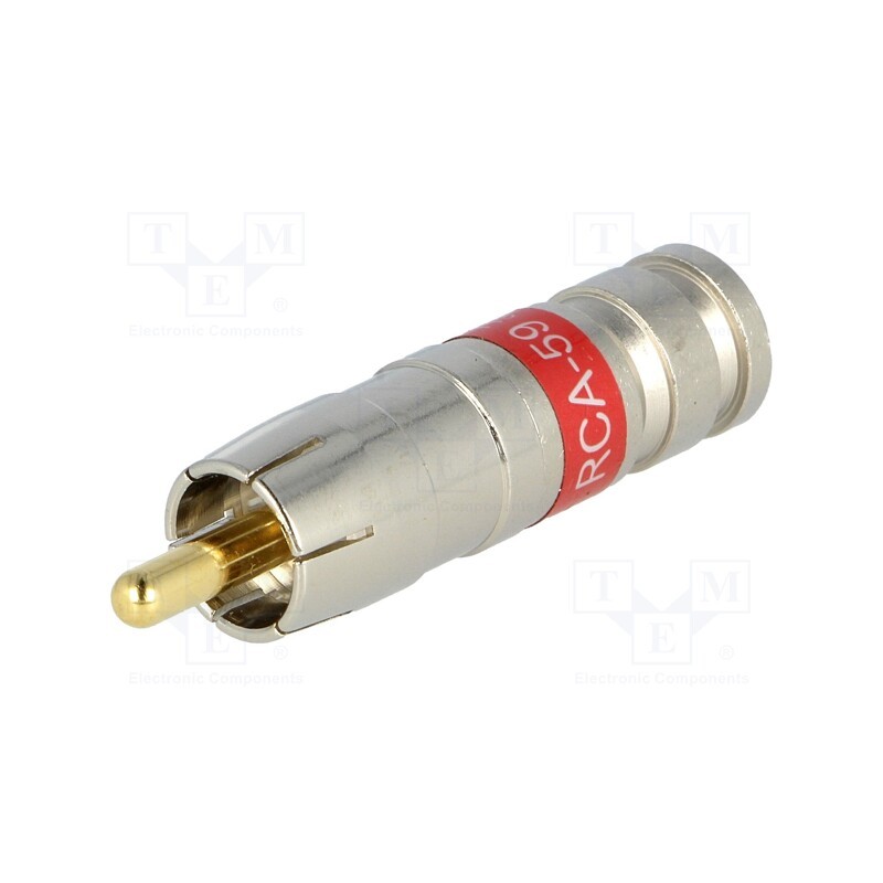 1 pcs x PCT - PCT-RCA59 - Plug, RCA, male, compression, Cable: RG59, 75Ω, 3GHz