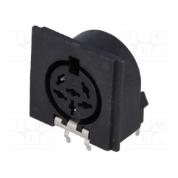 1 pcs x HIRSCHMANN - 930778500 MAB 6 H - Socket, DIN, female, PIN: 6, Layout: 240°, angled 90°, on PCBs, THT