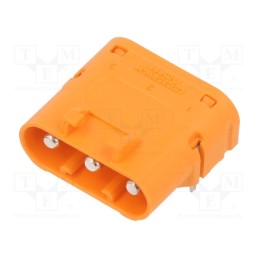 1 pcs x AMASS - LCC30PW-M - Socket, DC supply, LC, male, PIN: 3, on PCBs, THT, orange, 20A, 1kV
