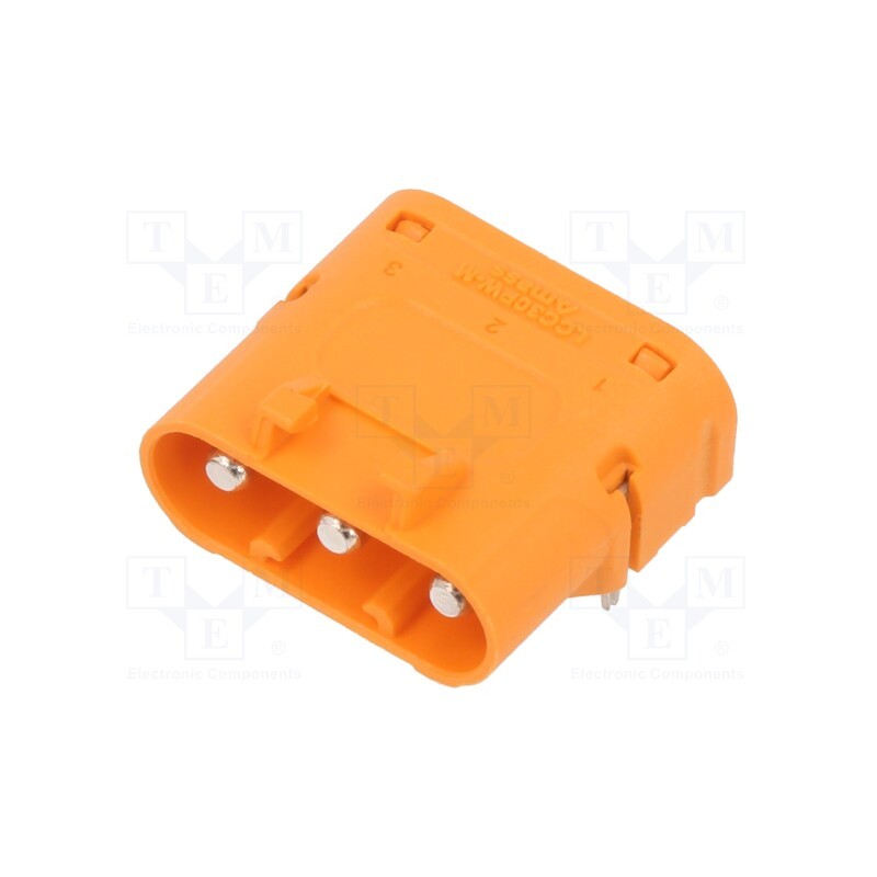 1 pcs x AMASS - LCC30PW-M - Socket, DC supply, LC, male, PIN: 3, on PCBs, THT, orange, 20A, 1kV