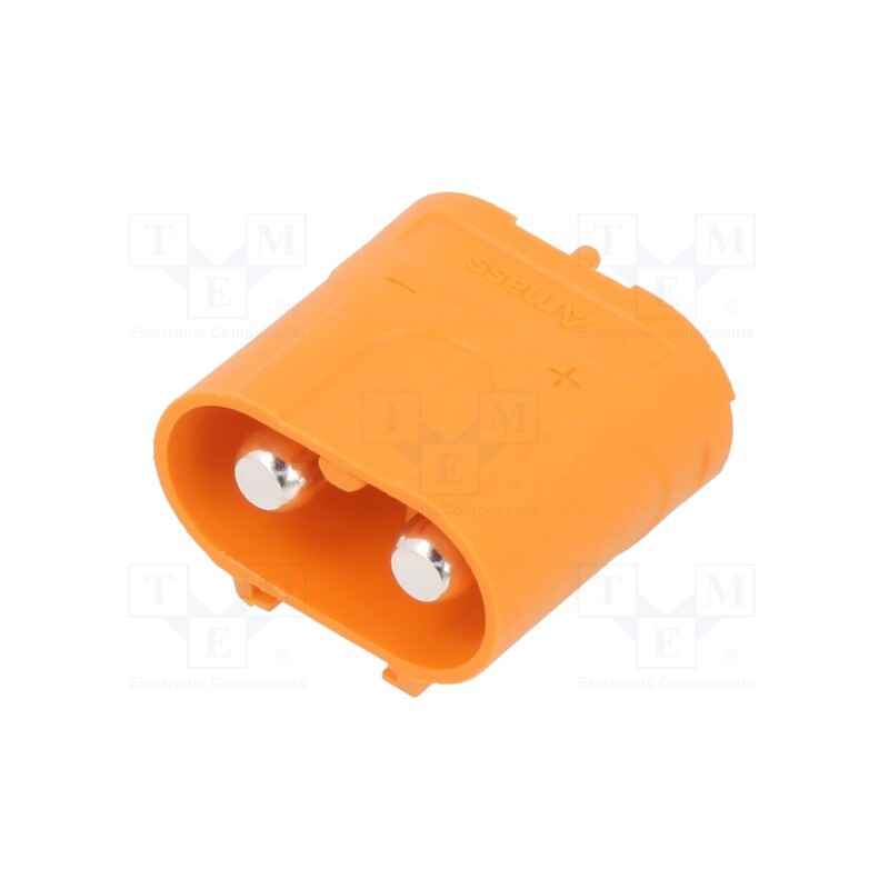 1 pcs x AMASS - LCB50PB-M - Socket, DC supply, LC, male, PIN: 2, on PCBs, THT, orange, 40A, 1kV