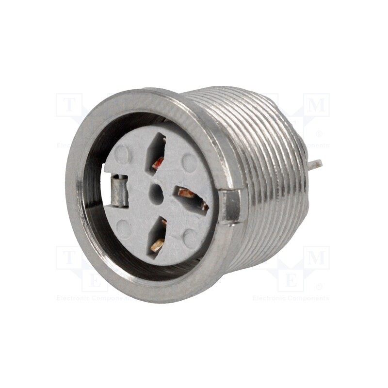 1 pcs x DELTRON - 690-0300 - Socket, DIN, female, PIN: 3, Layout: 180°, THT, 34V, 2A, silver plated
