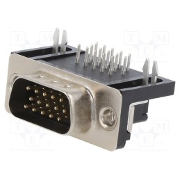 1 pcs x Amphenol Communications Solutions - 10090926-P154XLF - D-Sub, PIN: 15, socket, male, on PCBs, angled 90°, THT, 2.5A