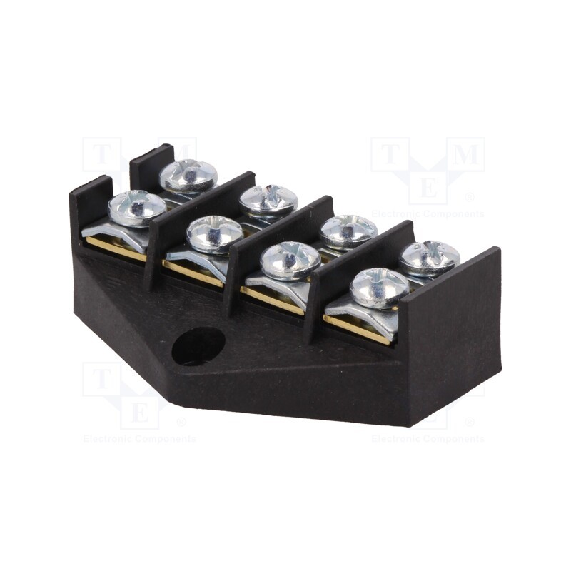 1 pcs x PAWBOL - E.4004P - Terminal block, screw terminal, 10mm2, 57A, ways: 4, terminals: 8