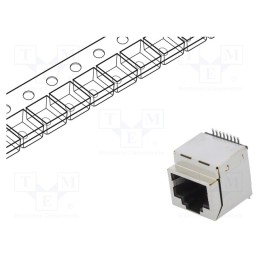 1 pcs x ENCITECH - RJJS-88-143-E1V-039 - Socket, RJ45, PIN: 8, Cat: 5, shielded, Layout: 8p8c, SMT, vertical
