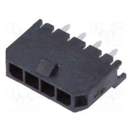 1 pcs x MOLEX - 436500429 - Socket, wire-board, male, Micro-Fit 3.0, 3mm, PIN: 4, THT, 5A, 600V