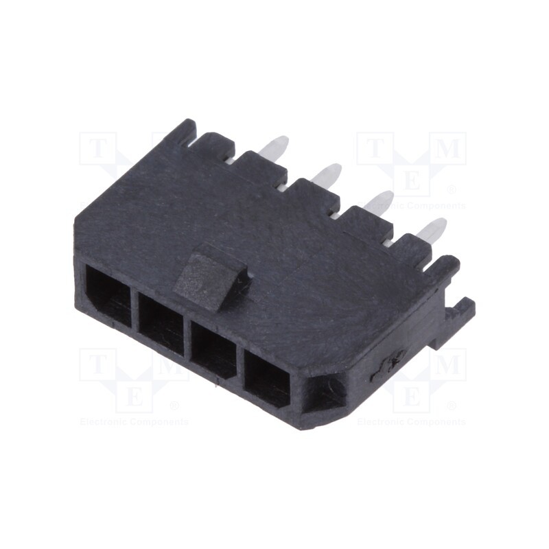 1 pcs x MOLEX - 436500429 - Socket, wire-board, male, Micro-Fit 3.0, 3mm, PIN: 4, THT, 5A, 600V