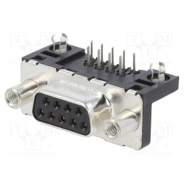 1 pcs x Amphenol Communications Solutions - D09S33E4GV00LF - D-Sub, PIN: 9, socket, female, for panel mounting, angled 90°, 5A