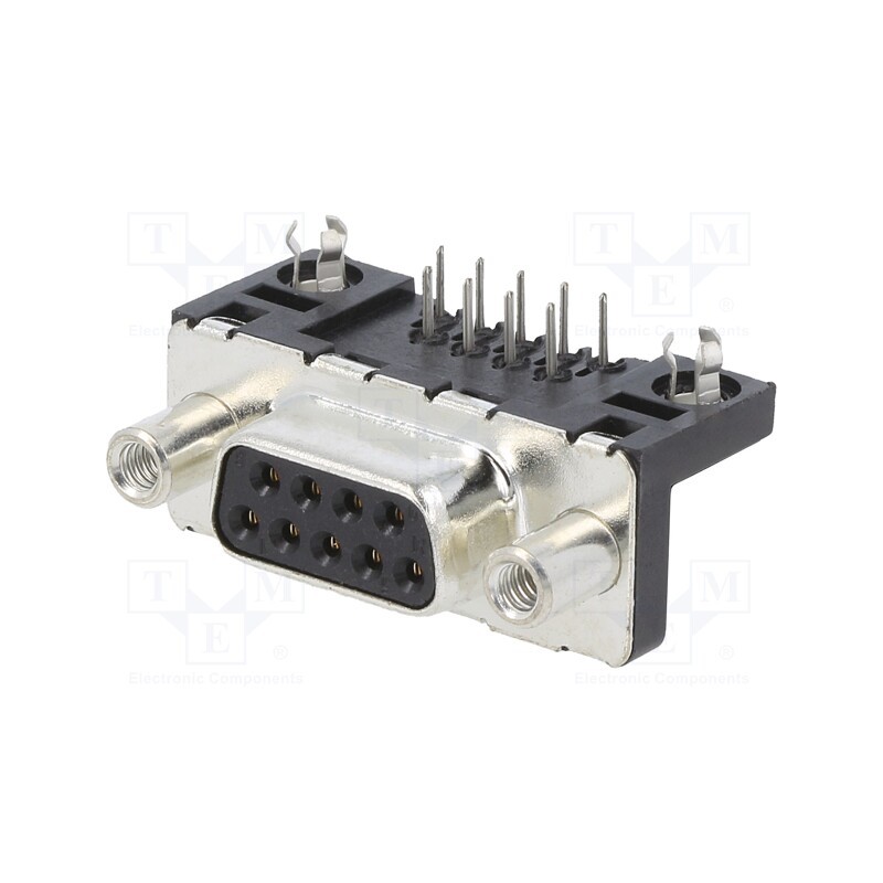 1 pcs x Amphenol Communications Solutions - D09S33E4GV00LF - D-Sub, PIN: 9, socket, female, for panel mounting, angled 90°, 5A
