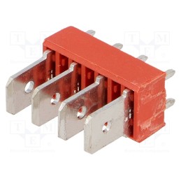 1 pcs x KEYSTONE - 7819 - Terminal: spade terminal strip, 6.4mm, 0.8mm, THT, brass, tinned