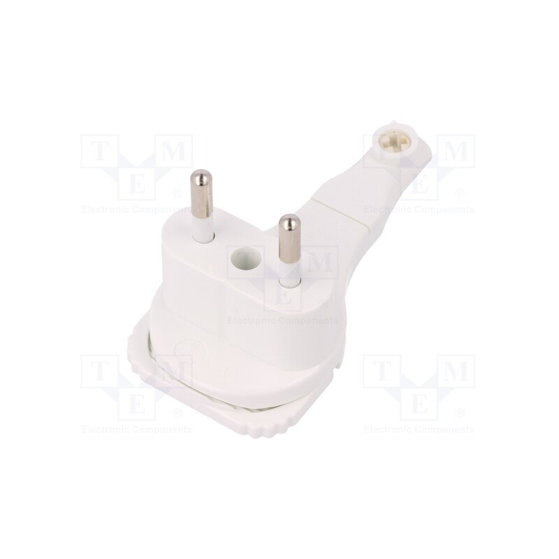 1 pcs x PLASTROL - W-97649 - Connector: AC supply, male, plug, 2P, 250VAC, 6A, white, for cable