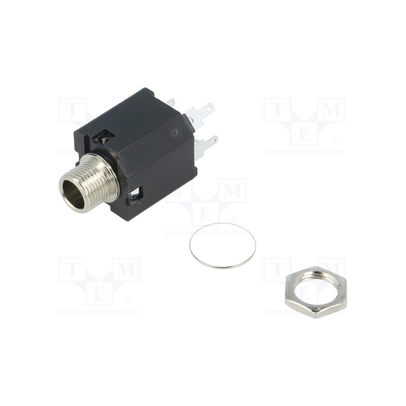 1 pcs x CLIFF - J/SKT S1VS/SSB - Socket, Jack 6,3mm, female, stereo, ways: 3, straight, S1VS