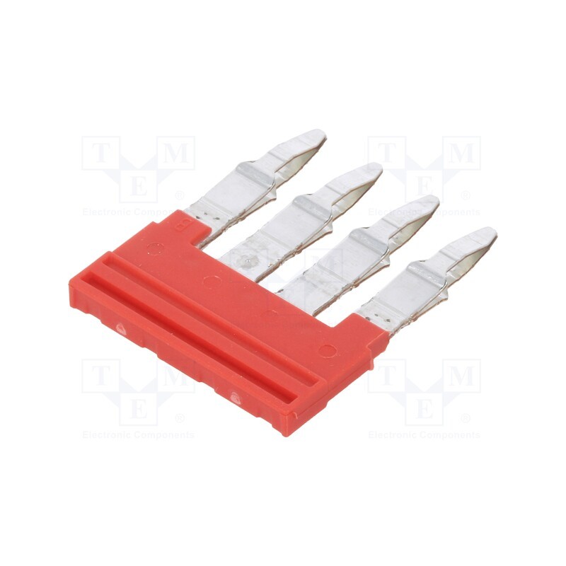 1 pcs x WEIDMu00dcLLER - 2460800000 ZQV 4N/4 RD - Comb bridge, ways: 4, red, A series